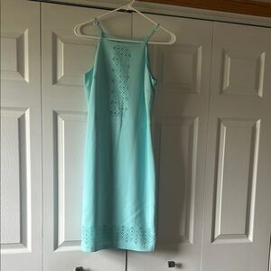 Elegant Aqua Sleeveless Dress